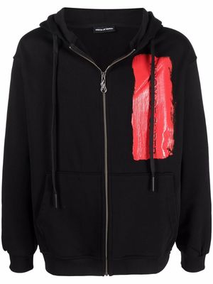 Vision Of Super logo-print zipped hoodie - Black