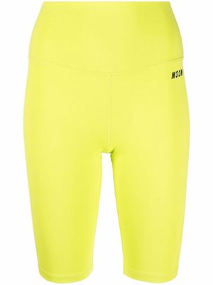MSGM high-waist cycling shorts - Yellow