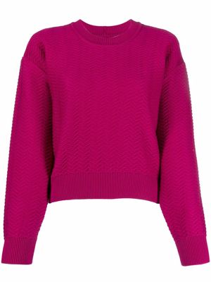 Emporio Armani crew-neck knitted cropped jumper - Pink