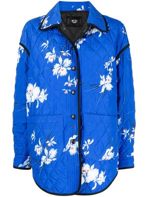 Nº21 floral-print quilted jacket - Blue