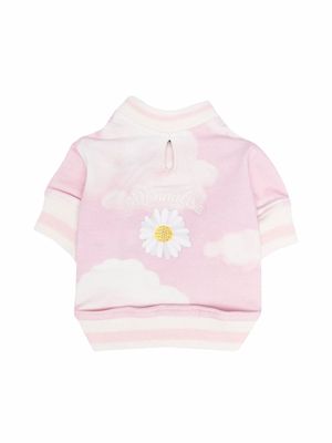 Monnalisa cloud-print dog coat - Pink