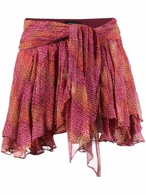 Isabel Marant printed silk mini skirt - Pink