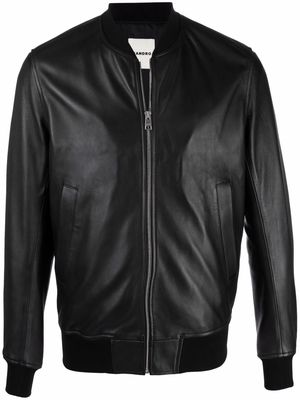 SANDRO zip-fastening leather bomber jacket - Black