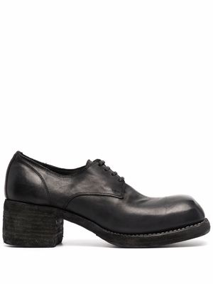 Guidi square-toe leather oxfords - Black