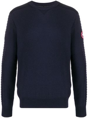 Canada Goose embroidered logo patch jumper - Blue