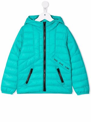 Diesel Kids hooded zip-up padded jacket - Blue