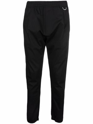 Low Brand elasticated-waist cotton straight trousers - Black
