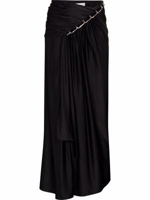 Paco Rabanne chain-embellished midi skirt - Black