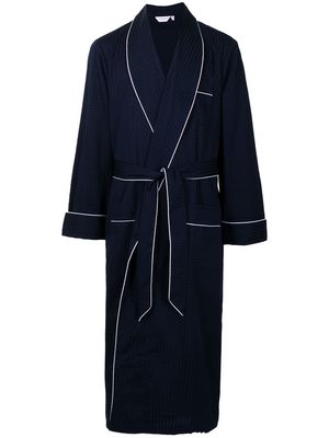 Derek Rose polka-dot tie-waist robe - Blue