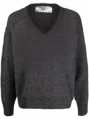 Raf Simons V-neck pullover jumper - Grey