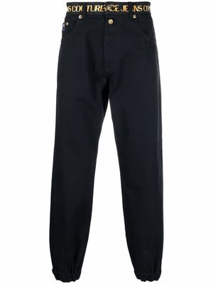 Versace Jeans Couture logo waistband trousers - Black