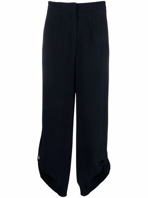 Emporio Armani high-waisted turn-up trousers - Blue