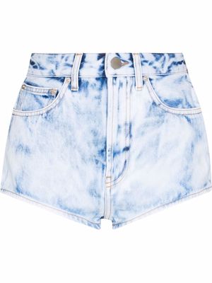 Alessandra Rich high-rise denim shorts - Blue