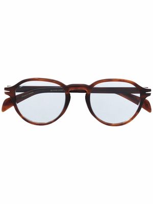 Eyewear by David Beckham tortoise round-frame glasses - Brown