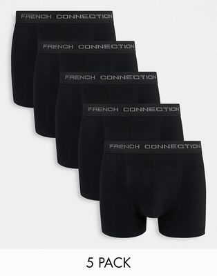 French Connection 5 pack boxers in black