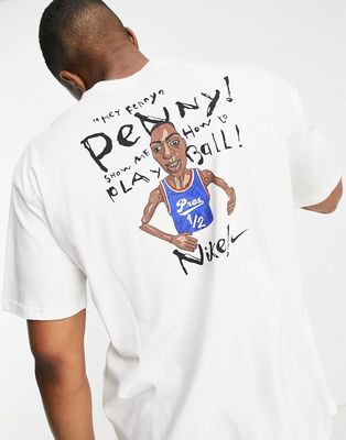 Nike Basketball Lil Penny back print graphic oversized T-shirt in white