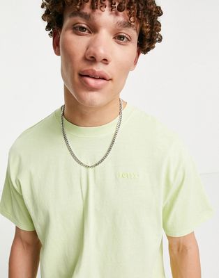 Levi's vintage logo relaxed fit garment dye t-shirt in shadow lime green