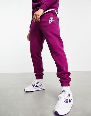 Nike Multi-Futura cuffed fleece sweatpants in purple