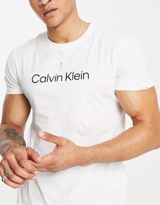 Calvin Klein relaxed fit swim t-shirt in white