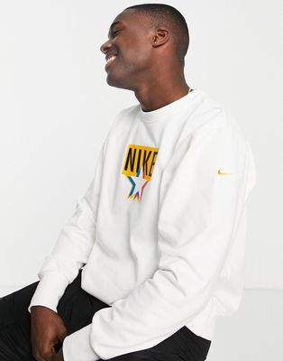Nike Basketball graphic sweatshirt in cream-White