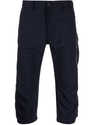 Comme Des Garçons Homme Plus pinstripe-print cropped trousers - Blue