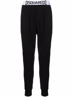 Dsquared2 logo-waistband tapered trousers - Black