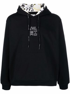 ETRO embroidered-logo pullover hoodie - Black
