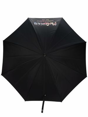 Alexander McQueen logo-print detail umbrella - Black