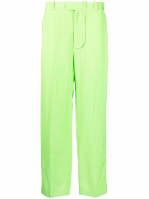 Jacquemus neon satin trousers - Green