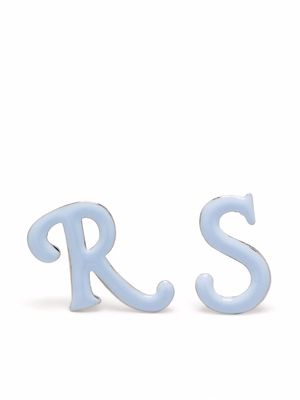 Raf Simons logo-lettering earrings - Blue
