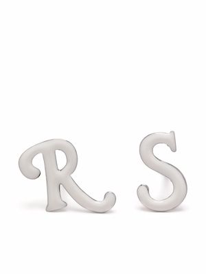 Raf Simons polished logo earrings - White