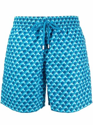 Vilebrequin wave-print swim shorts - Blue