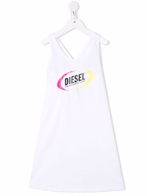Diesel Kids logo-print cotton tank dress - White