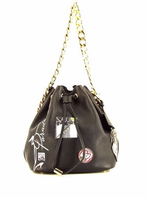 Christian Dior 2016 pre-owned logo-patches bucket bag - Black