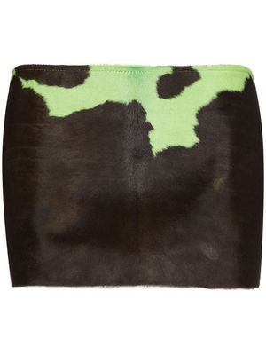 Mowalola cow-print mini skirt - Green