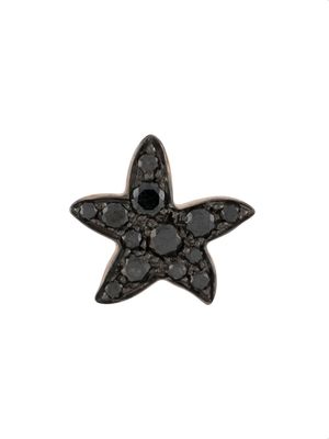 Dodo 9kt rose gold diamond Star single stud earring - Black