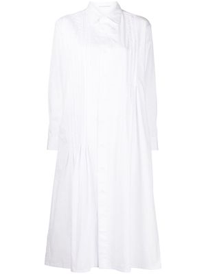Yohji Yamamoto back panel tuck shirt dress - White