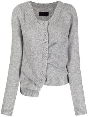 RtA asymmetric button-down cashmere cardigan - Grey