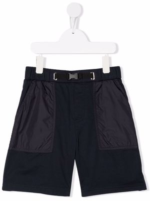 Moncler Enfant belted knee-length shorts - Blue