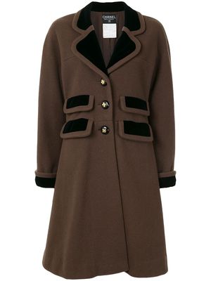 Chanel Pre-Owned 1990s knee-length A-line coat - Brown