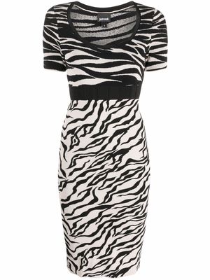 Just Cavalli zebra-print stretch dress - Black