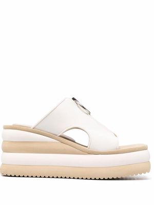 Stella McCartney zip-detail square-toe platform sandals - White