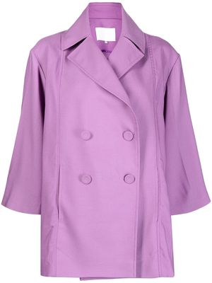 Costarellos double-breasted fitted blazer - Purple