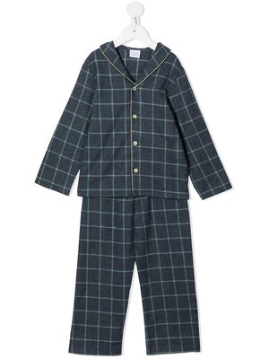 Amiki check-print pyjama set - Blue