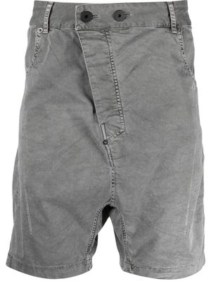 11 By Boris Bidjan Saberi asymmetric cotton-blend shorts - Grey