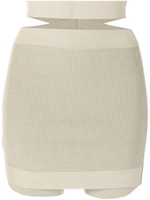 Dion Lee ribbed cross strap skirt - Neutrals