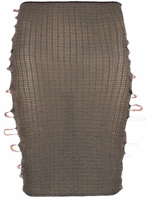 RUI cutout bead-embellished knitted skirt - Brown