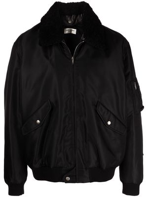 Saint Laurent fur-trim bomber jacket - Black
