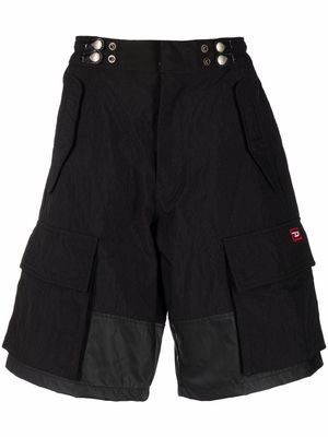Diesel flap-pockets knee-length cargo shorts - Black
