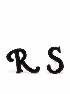 Raf Simons logo-lettering earrings - Black
